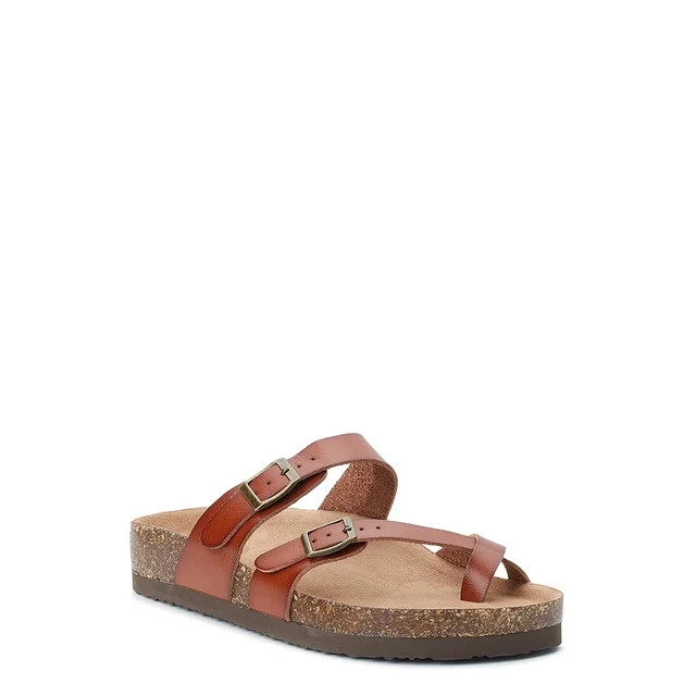 Time and Tru Women's Footbed Thong Sandals - Walmart.com | Walmart (US)