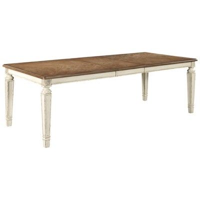 Realyn Rectangular Extendable Dining Table Chipped White - Signature Design by Ashley | Target