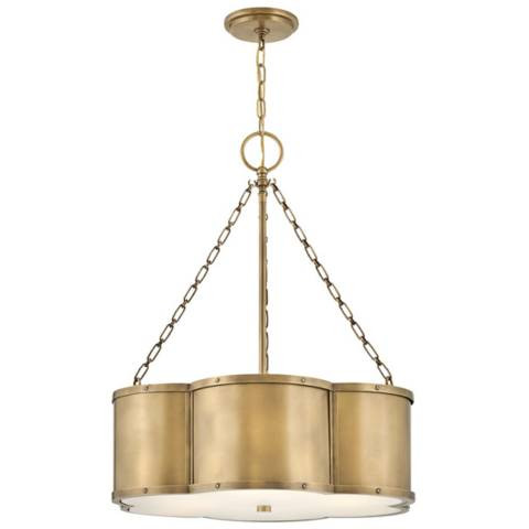 Hinkley Chance 22" Wide Cloverleaf Profile Heritage Brass Chandelier - #255J1 | Lamps Plus | Lamps Plus