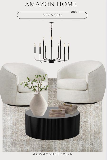 Amazon home refresh, living room furniture, coffee table decor, area rug, modern organic home decor, amazon finds. Neutral home decor, swivel accent chairs, round coffee table. 
Sitting home, spring decor, spring living room, spring finds, resort wear, wedding guest, country concert #LTKsalealert #LTKhome

#LTKHome #LTKSaleAlert #LTKSeasonal