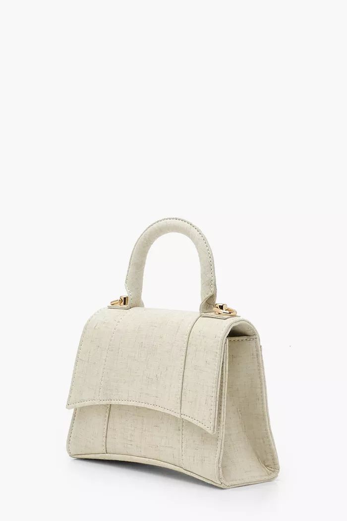 Linen Look Curve Grab Bag | boohoo (US & Canada)