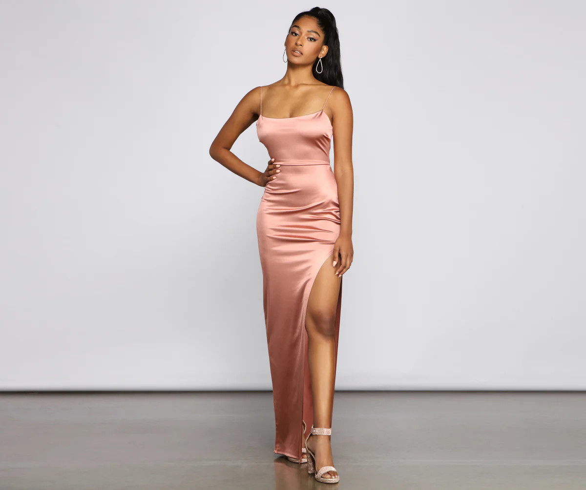 Nat Formal Backless Satin Dress | Windsor Stores