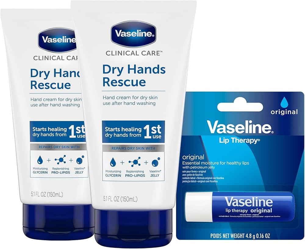 Vaseline Hand Cream, Dry Hands Rescue 2-Pack – Clinical Care Formula, Fragrance-Free, 5.1 Oz Ea... | Amazon (US)