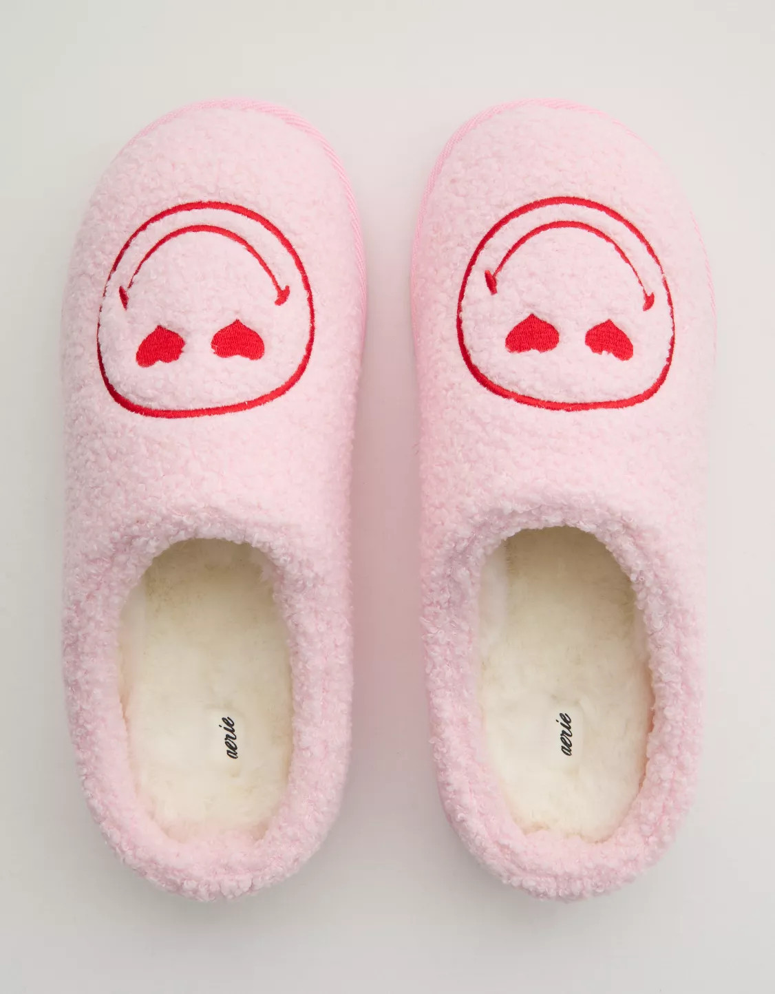 Aerie Smiley® Sherpa Scuff Slippers | Aerie