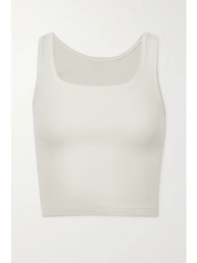 SKIMS - Cotton Collection Ribbed Cotton-blend Jersey Tank - White | NET-A-PORTER (US)