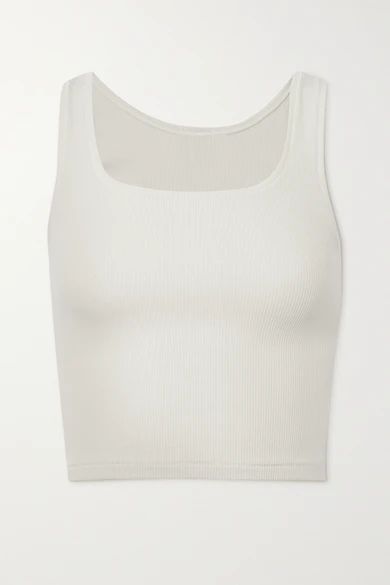 SKIMS - Cotton Collection Ribbed Cotton-blend Jersey Tank - White | NET-A-PORTER (US)
