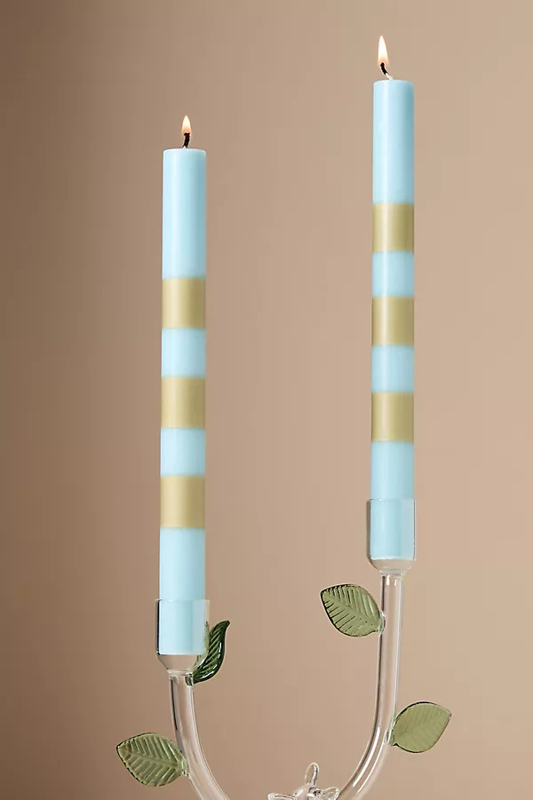Striped Taper Candles, Set of 2 | Anthropologie (US)