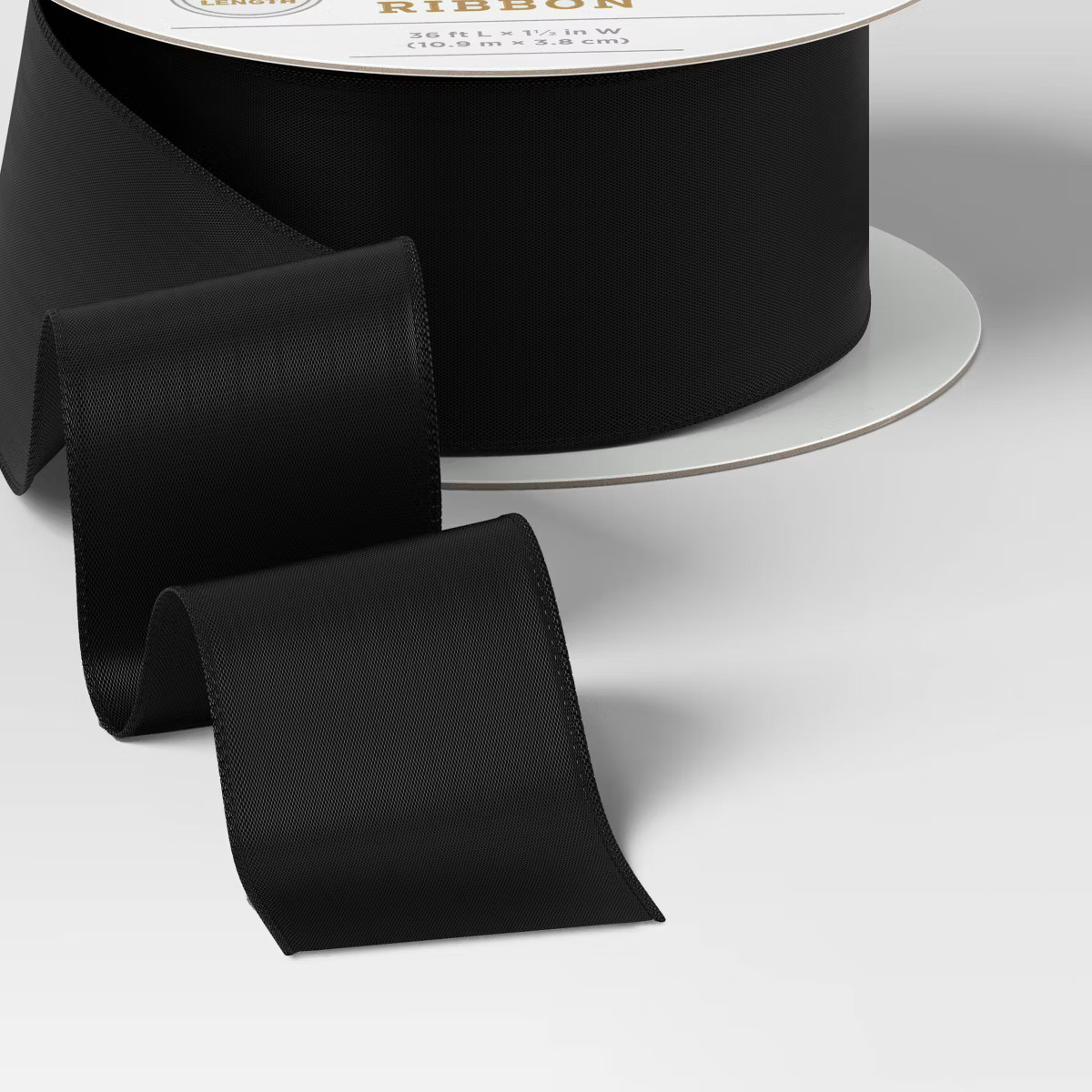 1.5" Satin Fabric Christmas Ribbon 36' Black - Wondershop™ | Target