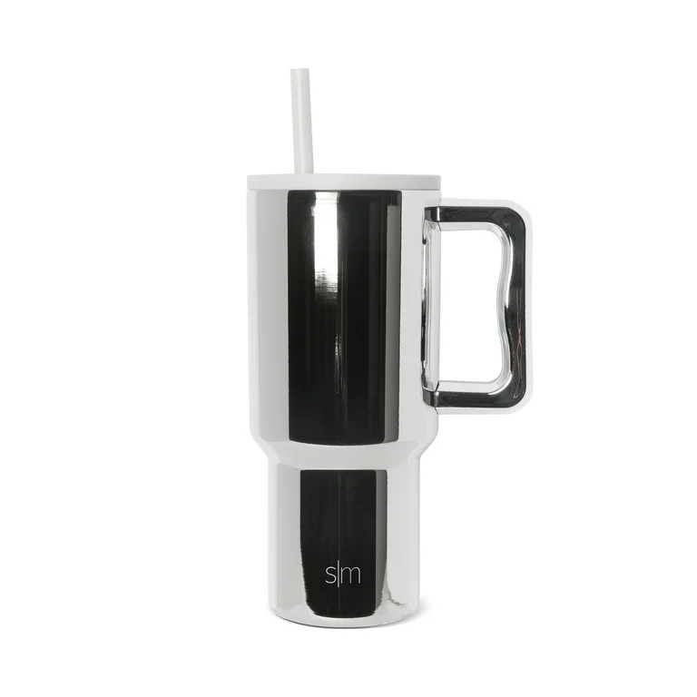 Simple Modern 30 fl oz Insulated Stainless Steel Trek Tumbler with Straw Lid | Silver | Walmart (US)