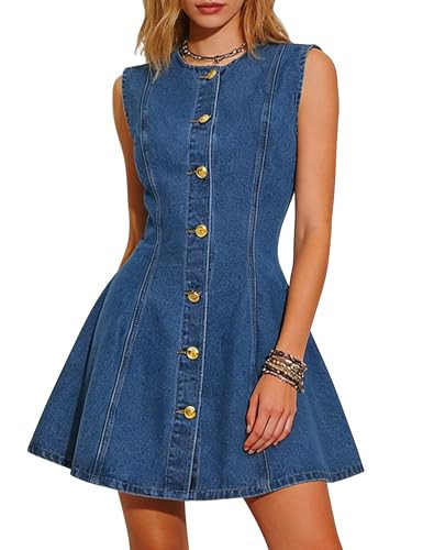 Nitzana Women Denim Dress Sleeveless Mini Jean Dresses Western Outfits 2026 | Amazon (US)