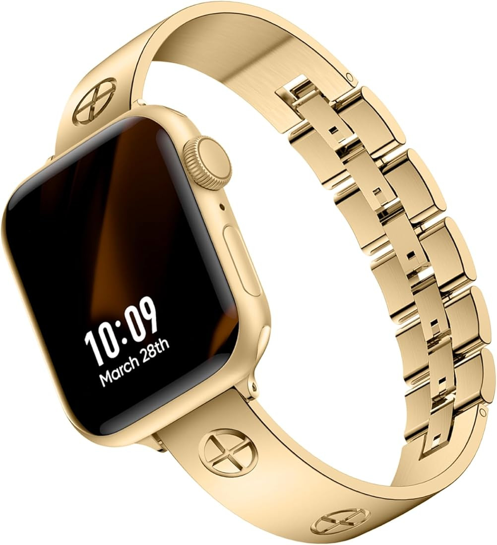 Missair Compatible with Apple Watch Band 38mm 40mm 41mm 44mm 42mm 45mm 49mm, Stainless Steel Meta... | Amazon (US)