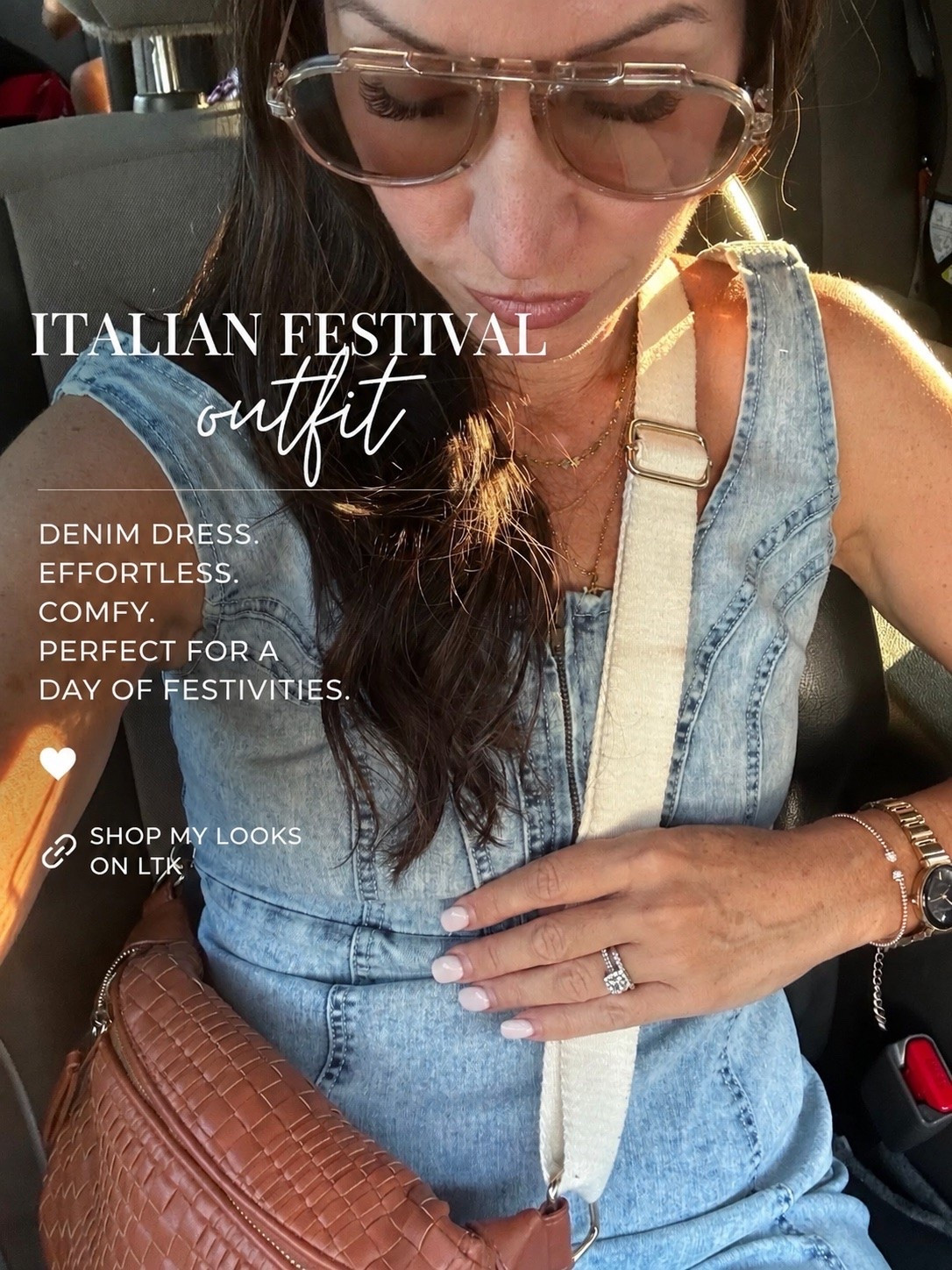 Wore this denim dress to the Italian festival and a picnic. Great for summer parties. #Summer outfits

#LTKootd #LTKOver40