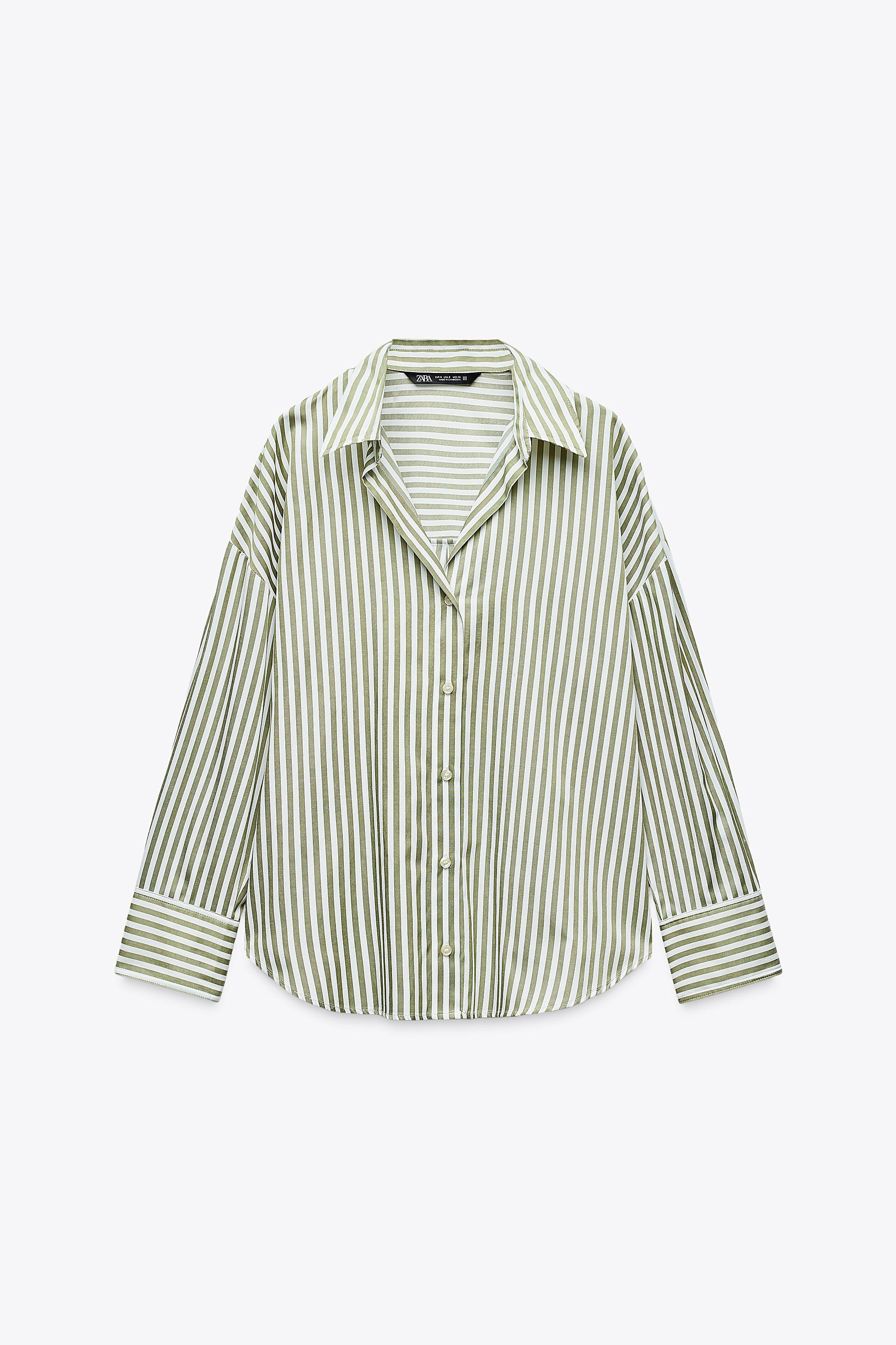V-neck lapel collar shirt with long sleeves. Front button closure. | Zara US