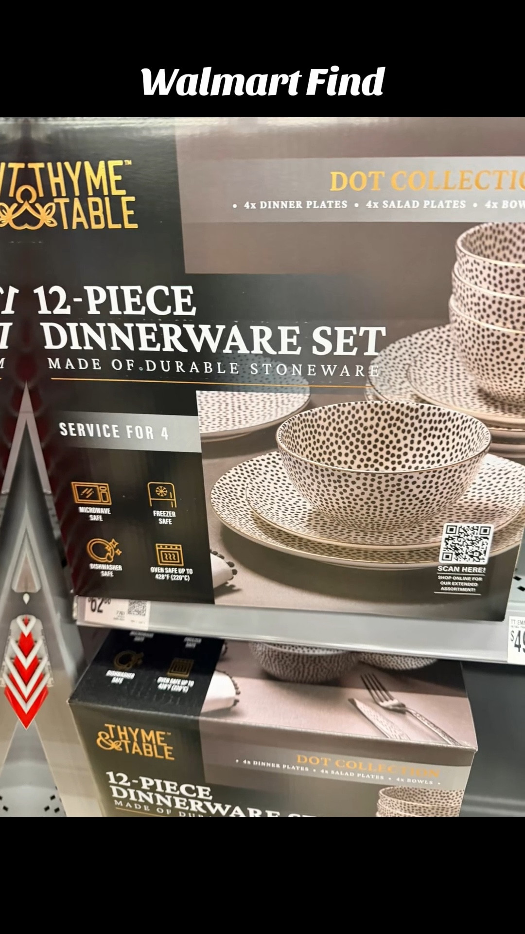 Walmart Find ✨ The Thyme & Table dot collection is giving effortless everyday style. This 12-piece dinnerware set pairs perfectly with the coordinating serving platter, large ceramic bowl, mugs, loaf pan, serving bowls, and plates for a cohesive kitchen look.

#LTKhome #WalmartHome
#KitchenDecor
#DinnerwareSet
#TabletopStyle
#EverydayDining