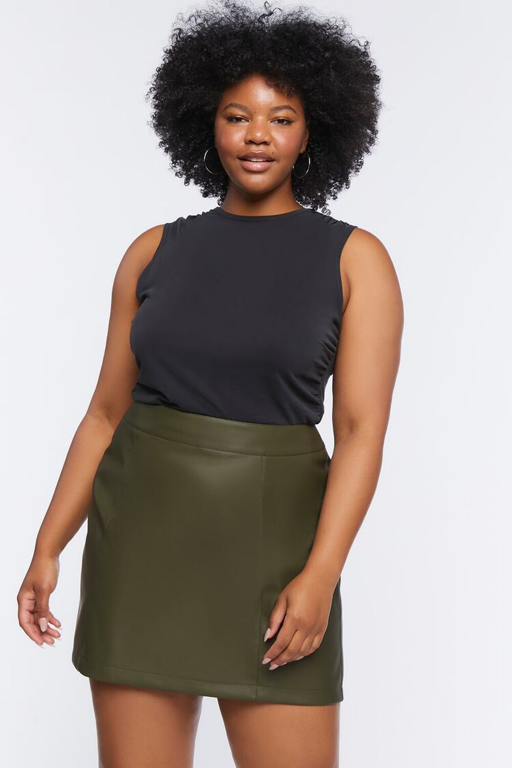 Plus Size Faux Leather Mini Skirt | Forever 21 (US)