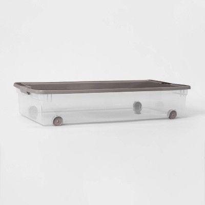 60qt Latching Tote Underbed Light Gray - Room Essentials&#8482; | Target