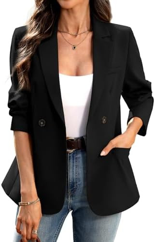 ELLEVEN Womens Blazer Business Casual - Long Sleeve Slim Fit Work Office Suit Jacket with Pockets | Amazon (US)