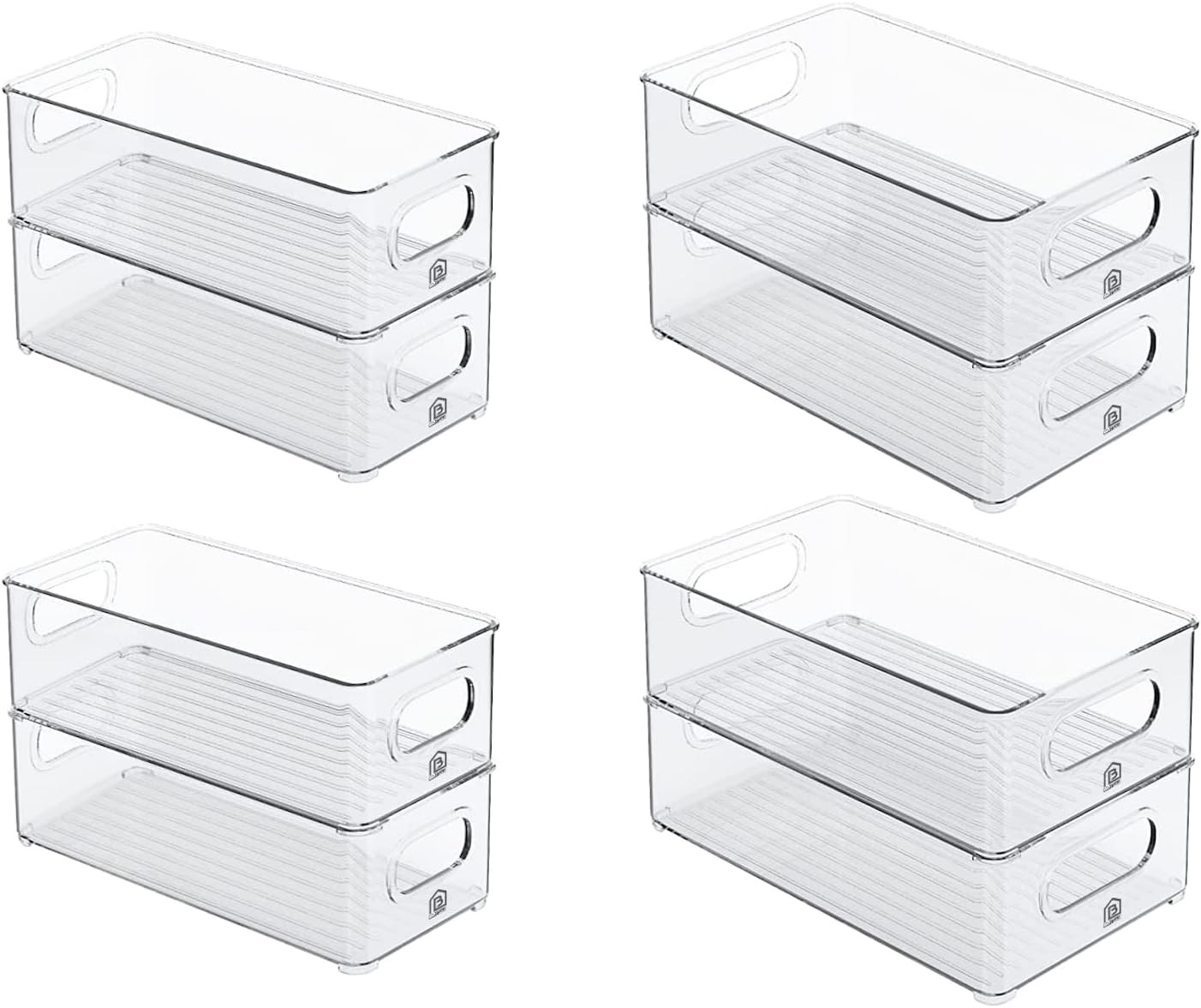 8-Pack Stackable Kitchen Storage Organizer Set for Refrigerator, Pantry Shelf, Freezer, Cabinet S... | Amazon (US)