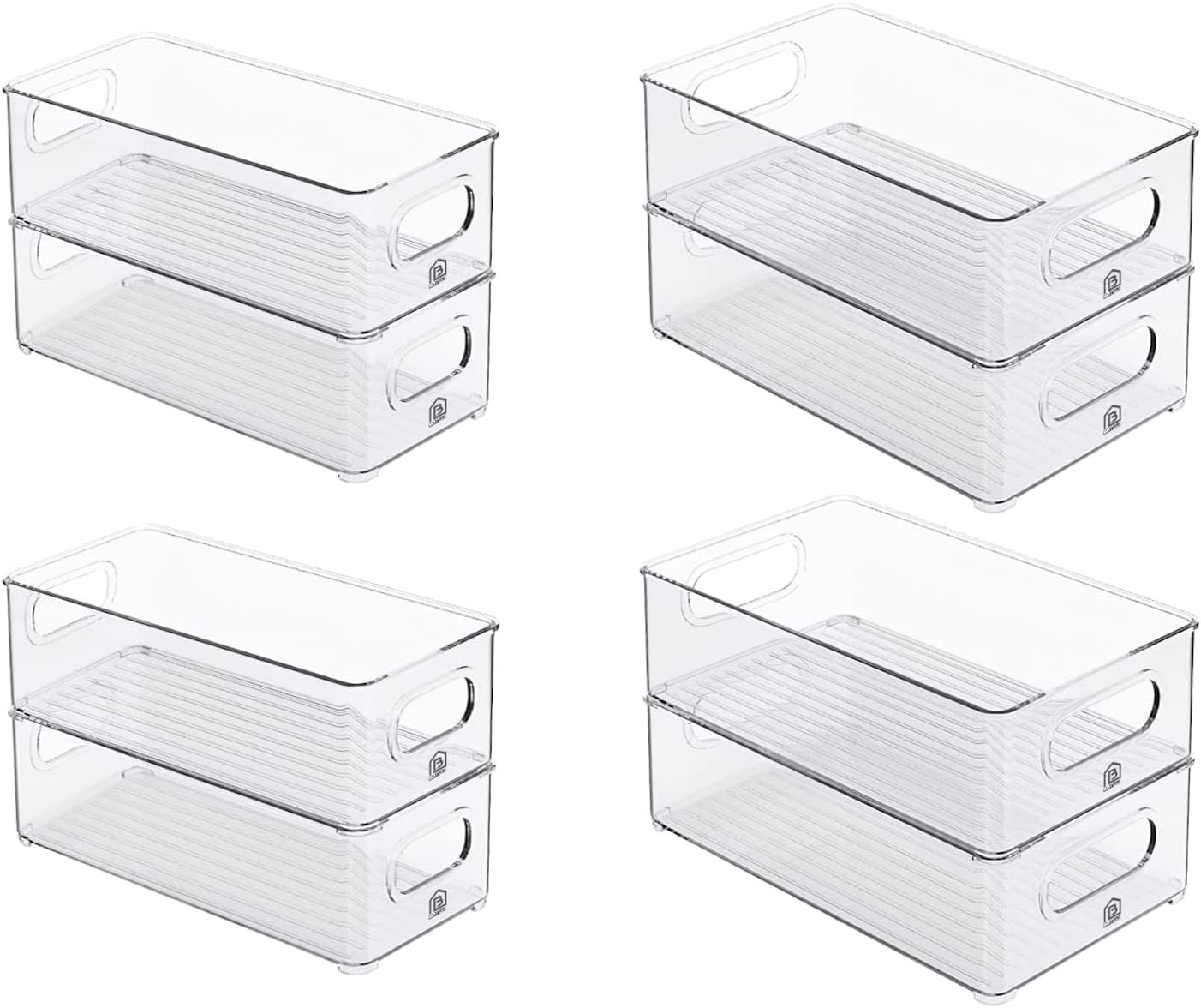8-Pack Stackable Kitchen Storage Organizer Set for Refrigerator, Pantry Shelf, Freezer, Cabinet S... | Amazon (US)