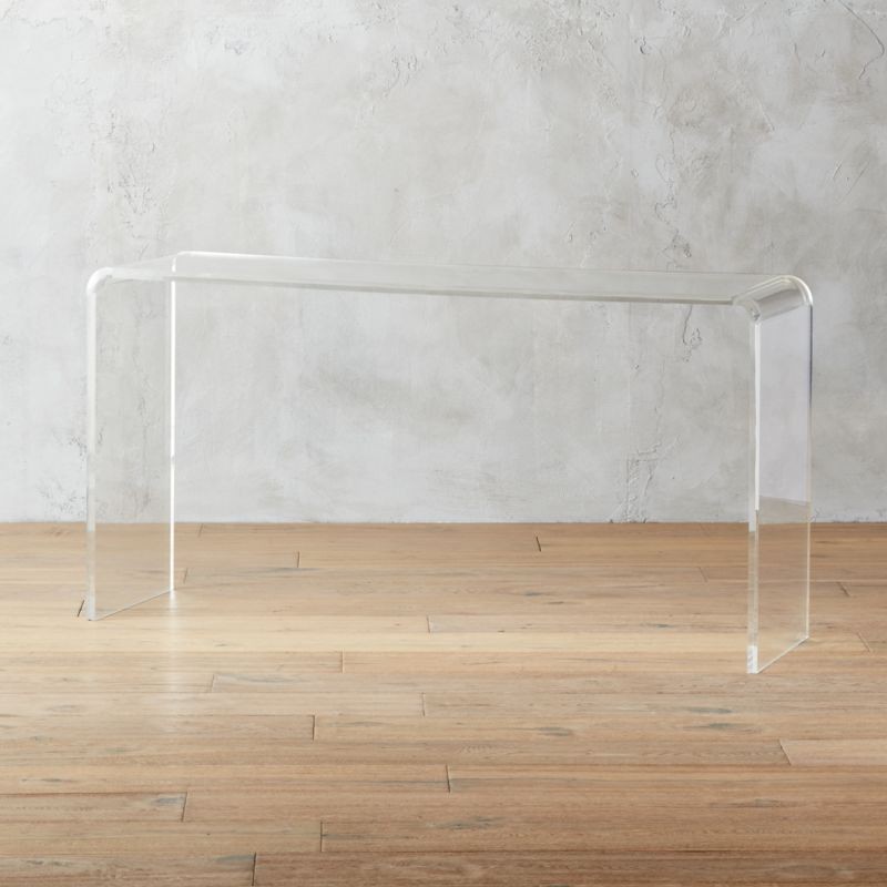 Peekaboo Modern Acrylic Console Table 56'' + Reviews | CB2 | CB2