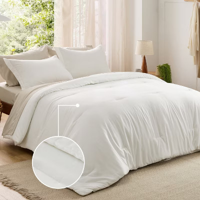 Cozy Comfort by Bedsure | Boho Contrasting Design Comforter Set 7 Pieces Queen Size White, Lightweight & Soft, 80GSM Microfiber, All Season | Target