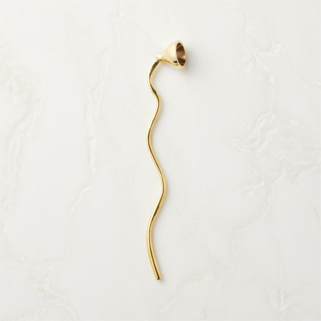 Waves Brass Candle Snuffer | CB2