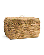 17in Hyacinth Bloated Trunk With Removable Scalloped Lid | Marshalls