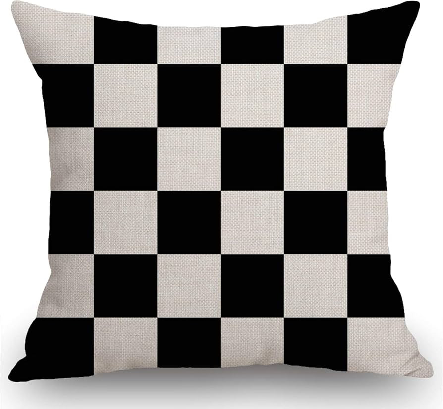 Swono Black and White Art Design Checkered Rustic Farmhouse Style Decorative Throw Pillow Cover C... | Amazon (CA)