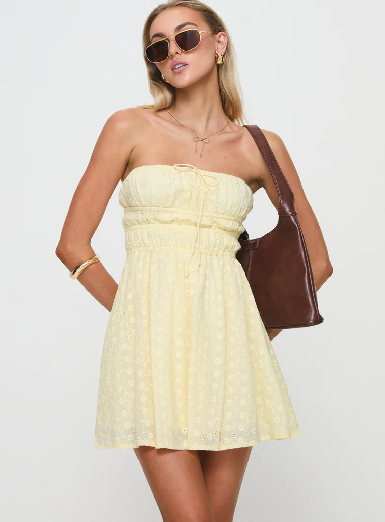 Nnarlia Mini Dress Lemon | Princess Polly US