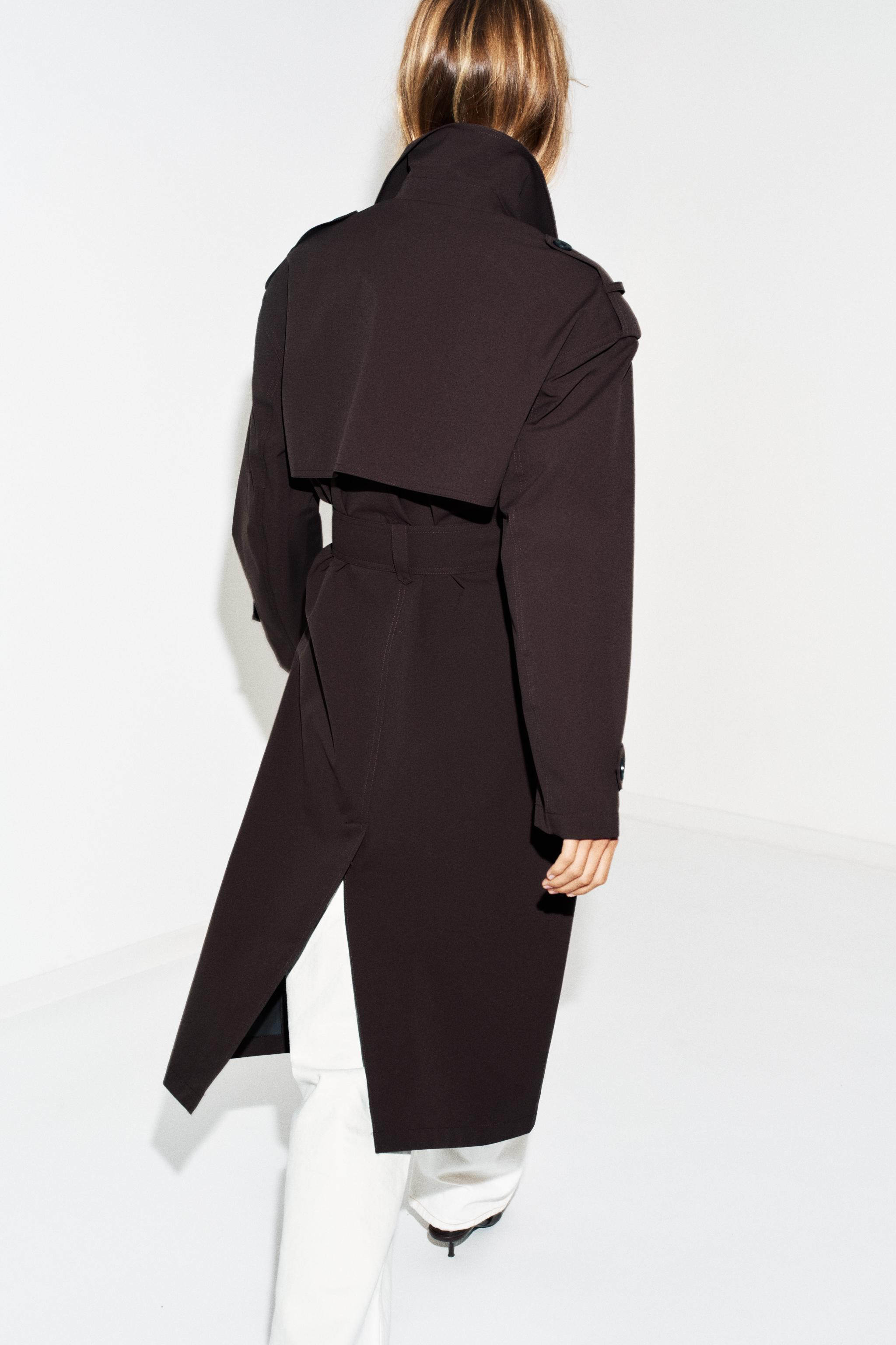 LONG WATER-REPELLENT WINDPROOF TRENCH COAT WITH BELT | Zara UK
