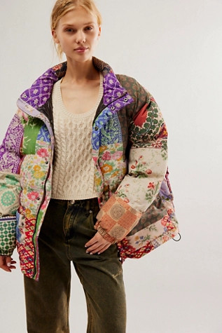 Found Multi Print Garden Puffer Jacket | Free People (Global - UK&FR Excluded)