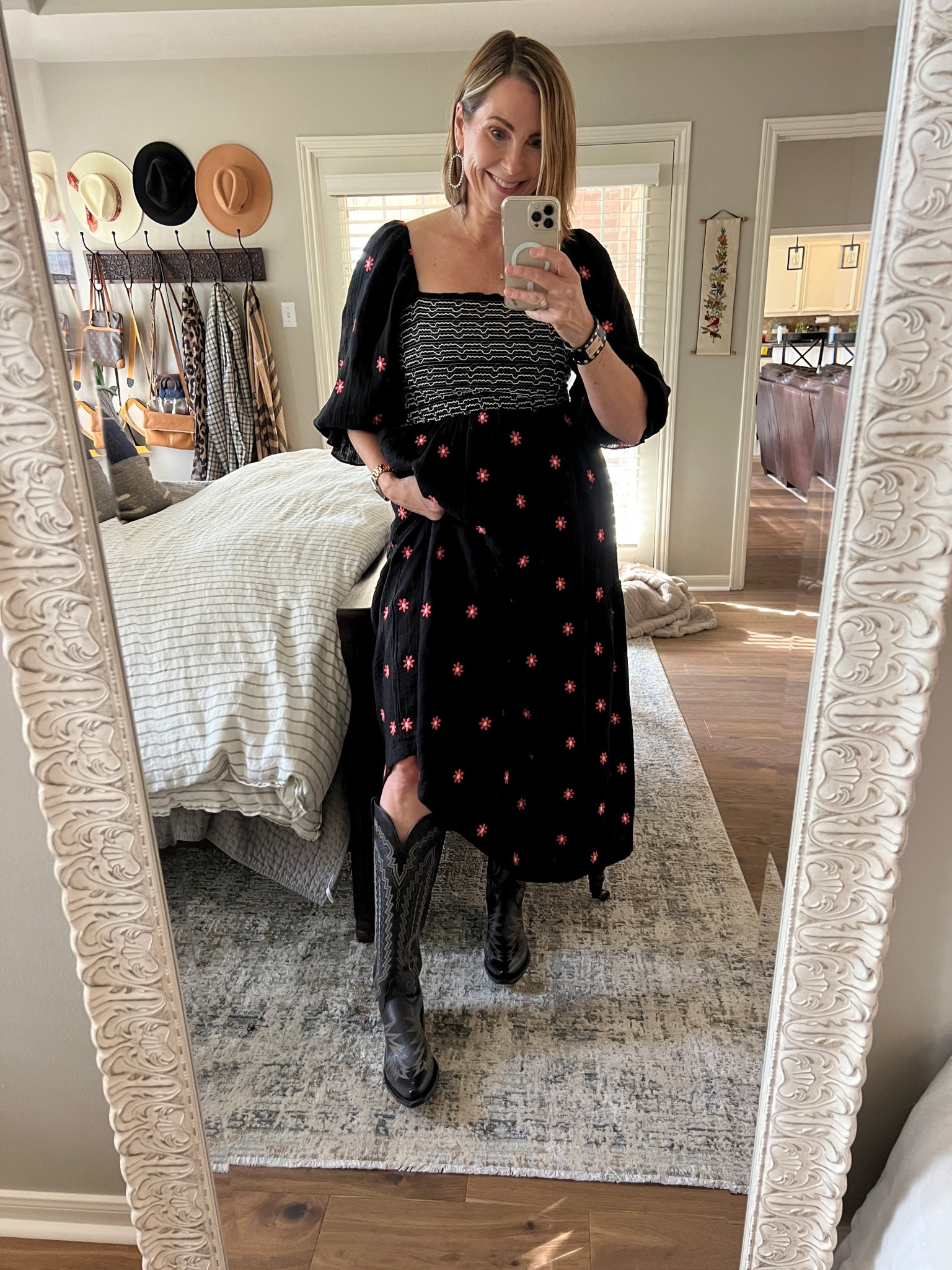 This dress + these boots have me feeling a little sassy for a Monday! Dress is a free people dupe and comes in lots of options and the boots are the real deal…definitely a splurge but I love them and know they will last forever!

#LTKOver40 #LTKMidsize