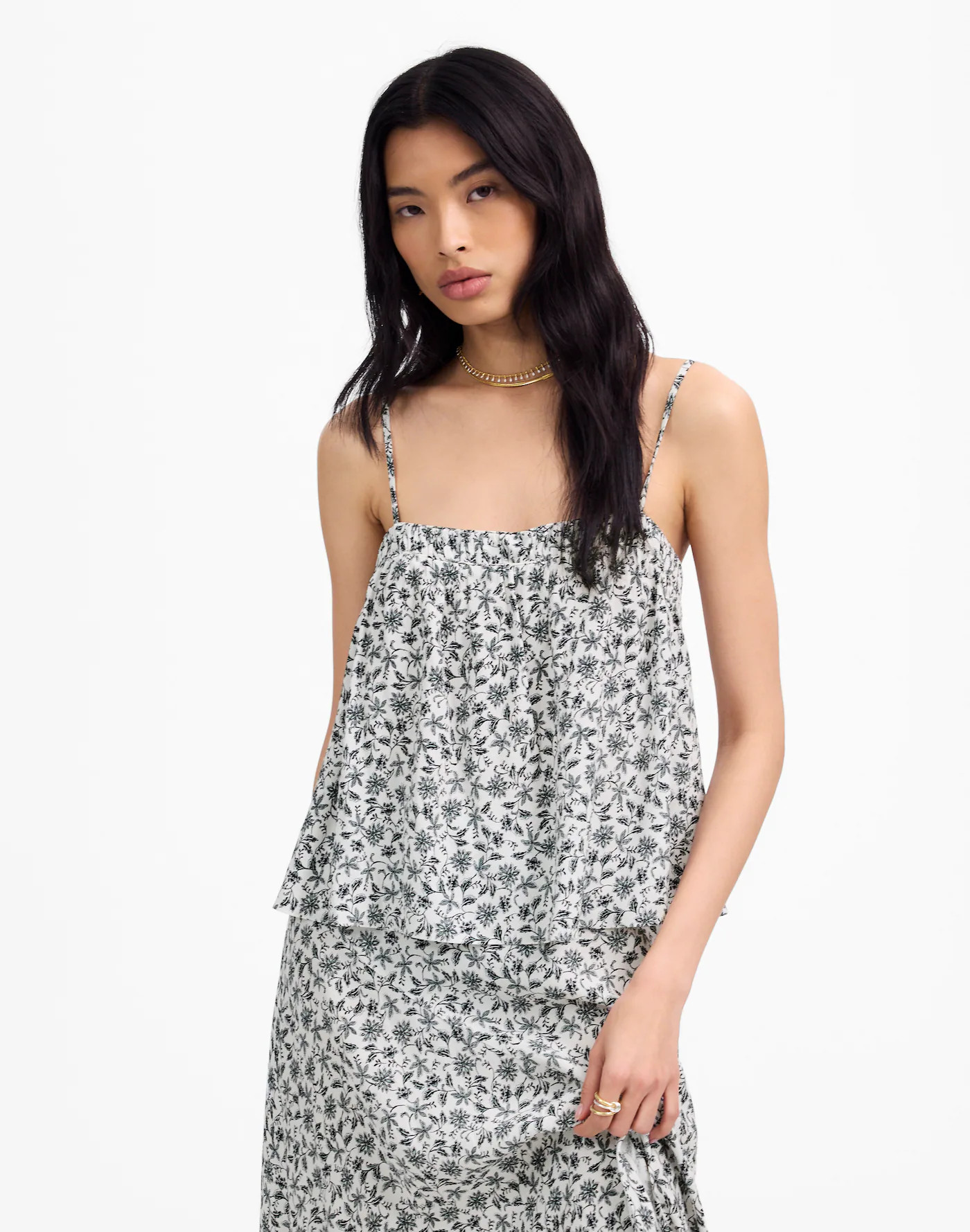 Flowy Squareneck Tank in Floral | Madewell
