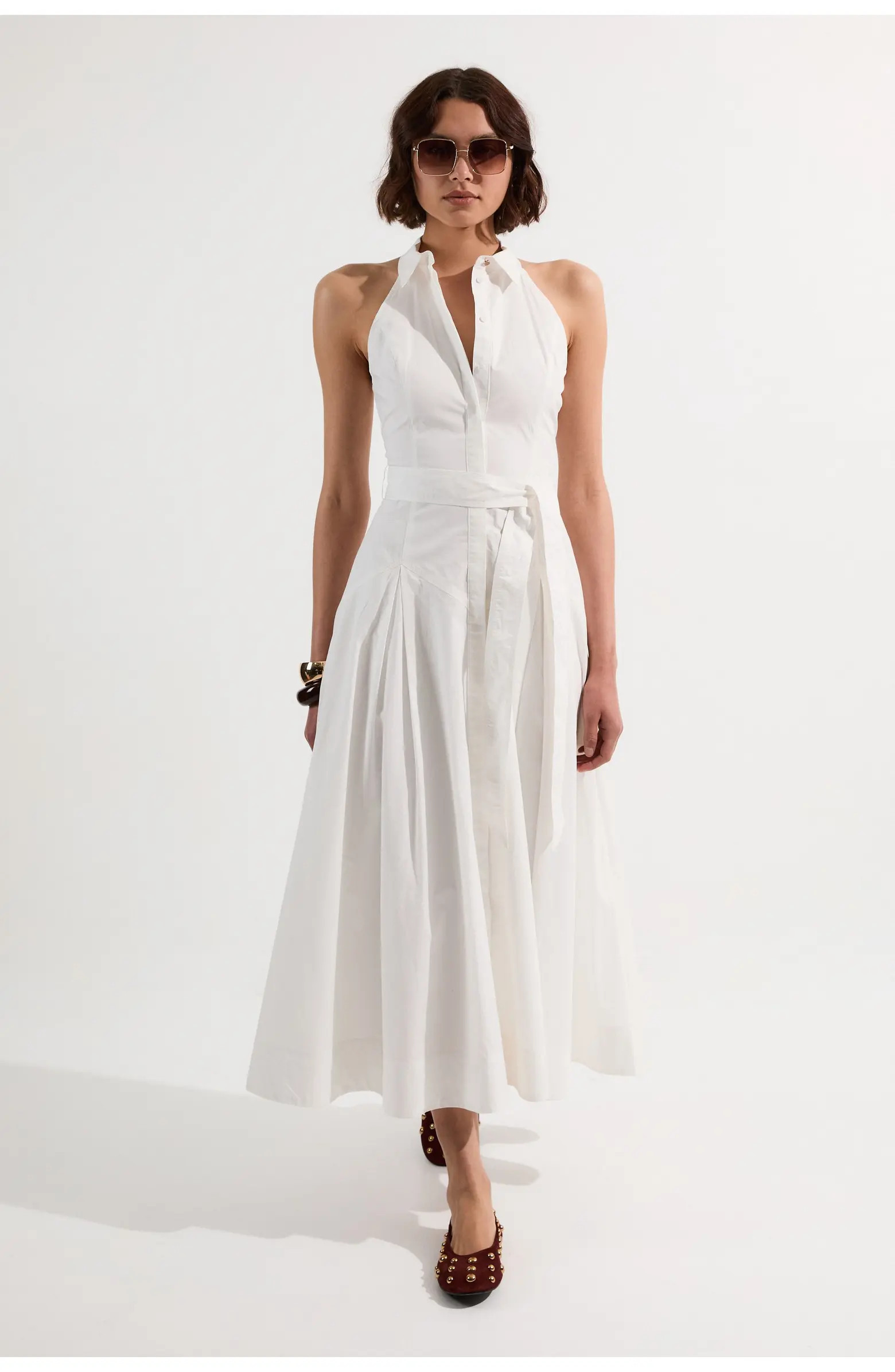 Midi Shirt Dress With Dropped Waist | Nordstrom