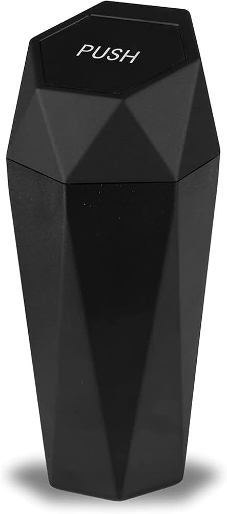 JUSTTOP Car Trash Can with Lid, Diamond Design Small Automatic Portable Trash Can, Easy to Clean,... | Amazon (US)