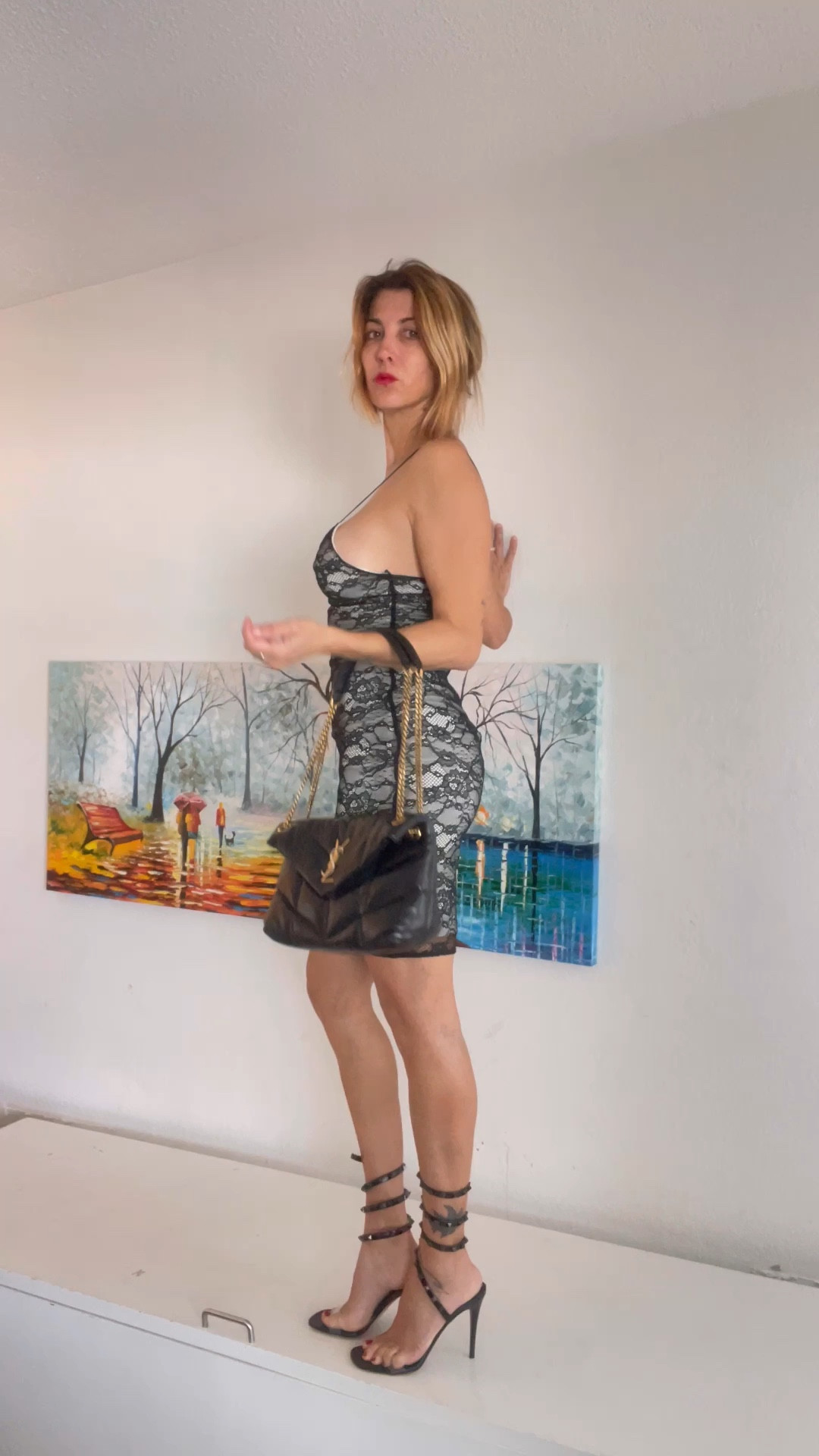Lovely lace dress , sexy and chic at the same time . I’m wearing a size Medium, I found a similar one on SHEIN for a great price  . Valentino rockstud shoes, Ysl puffer leather bag 

#LTKVideo #LTKparties #LTKstyletip