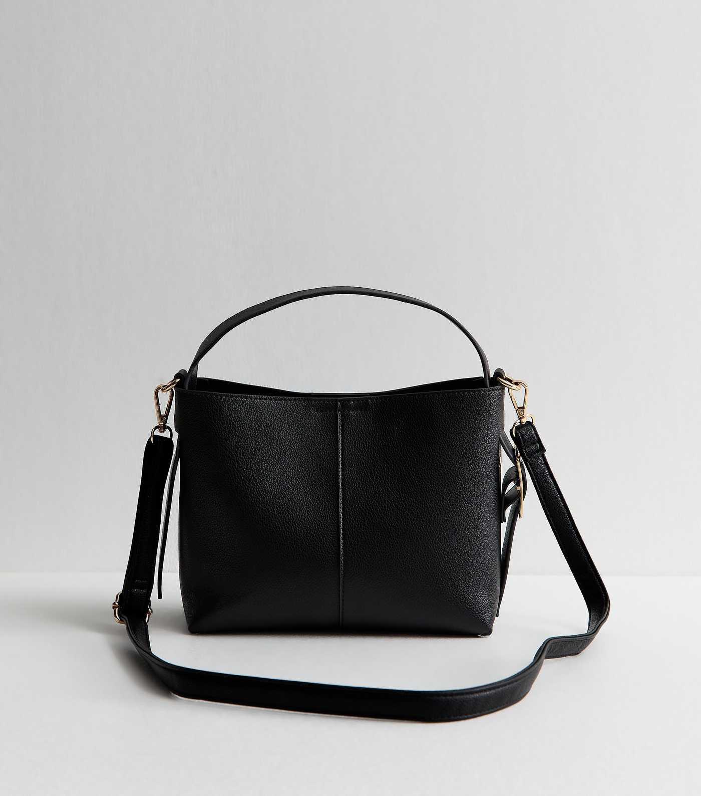 Black Faux Leather Mini Bucket Bag | New Look | New Look (UK)