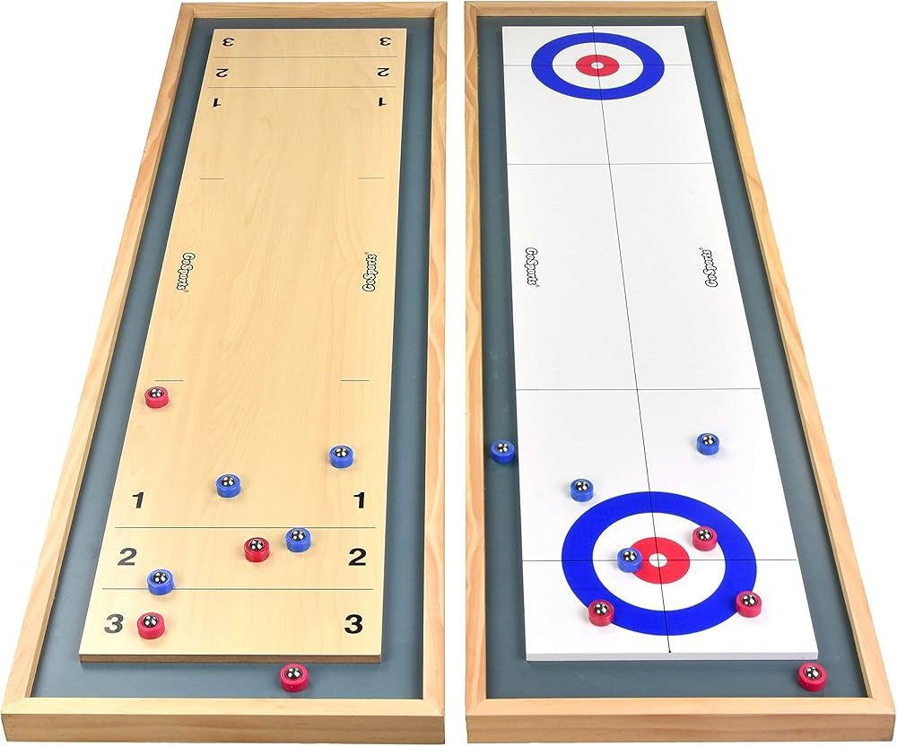 GoSports Shuffleboard and Curling 2 in 1 Board Games - Classic Tabletop or Giant Size - Choose Yo... | Amazon (US)