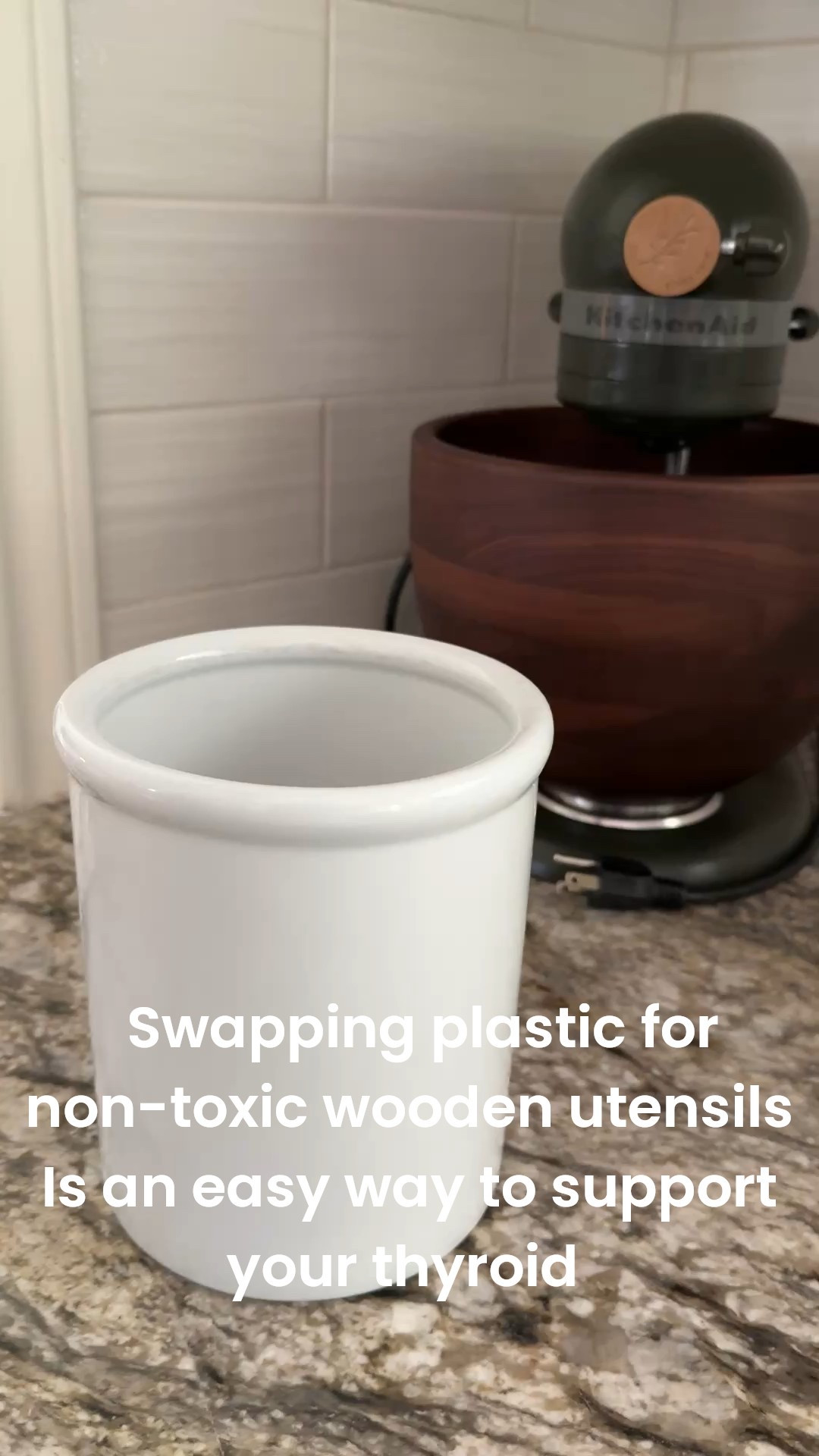 Most plastic cooking utensils are made with endocrine-disrupting chemicals and forever chemicals (like BPA, phthalates, and PFAS) that can leach into food - especially when they are exposed to heat. These chemicals can mimic or interfere with your hormones, making thyroid symptoms worse and contributing to fatigue, weight changes, and other health issues.

The good news?! * Swapping to wooden utensils is an easy and affordable step to reduce your toxic load.

This set of wooden utensils is glue-free, mineral oil and petrochemical-free, and made with FSC certified wood



#LTKFindsUnder100 #LTKHome