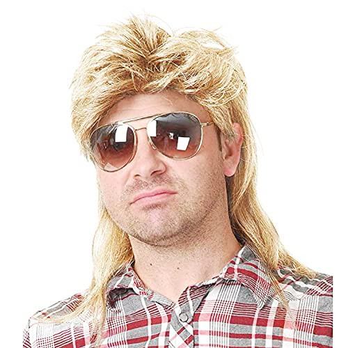 Kaneles Mullet Wigs for Men 80s Costumes Fancy Party Accessory Cosplay Wig (Light Blonde) | Amazon (US)