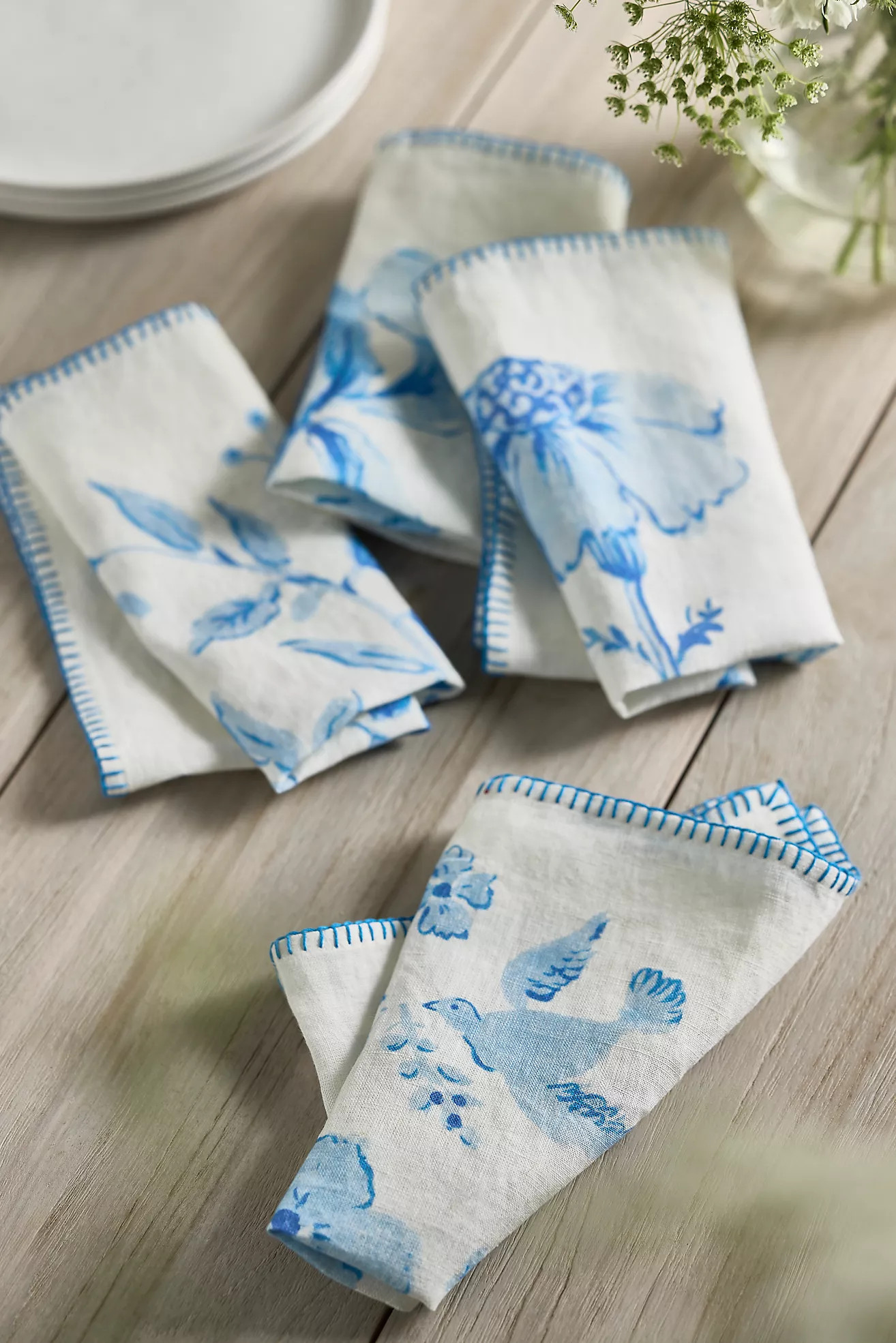 Delft Floral Napkins, Set of 4 | Terrain