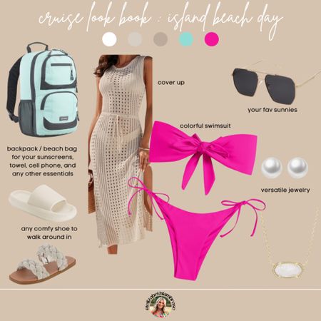 CRUISE LOOKS🩷
loving this island beach look, so cute and comfy!! 
suit, sunnies, cover up, and jewelry is amazon!


cruise / cruise ideas / cruise outfits / resort wear / vacation / spring break / cover up / bikini / swimwear / beach / beach bag / vacation outfit / outfit inspo / beach inspo / coastal / summer / spring top / tank / blue / tropical / island / amazon/ pink lily 

#LTKU #LTKtravel #LTKstyletip