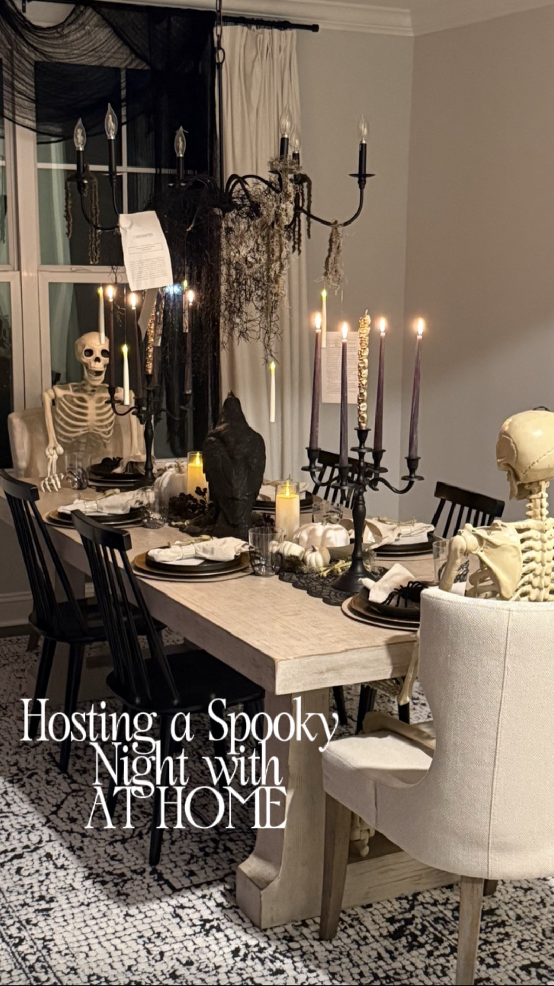 Hosting a spooky night with @athomestores 🕯️🖤 Almost everything on this elegant Halloween table is from At Home! Would you join me for dinner? 👻

#AtHomeStores #HalloweenTablescape #SpookyElegant #spooky #halloween