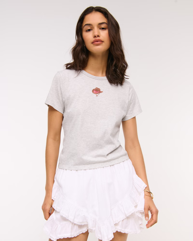 Short-Sleeve Cowboy Hat Graphic Skimming Tee | Abercrombie & Fitch (US)