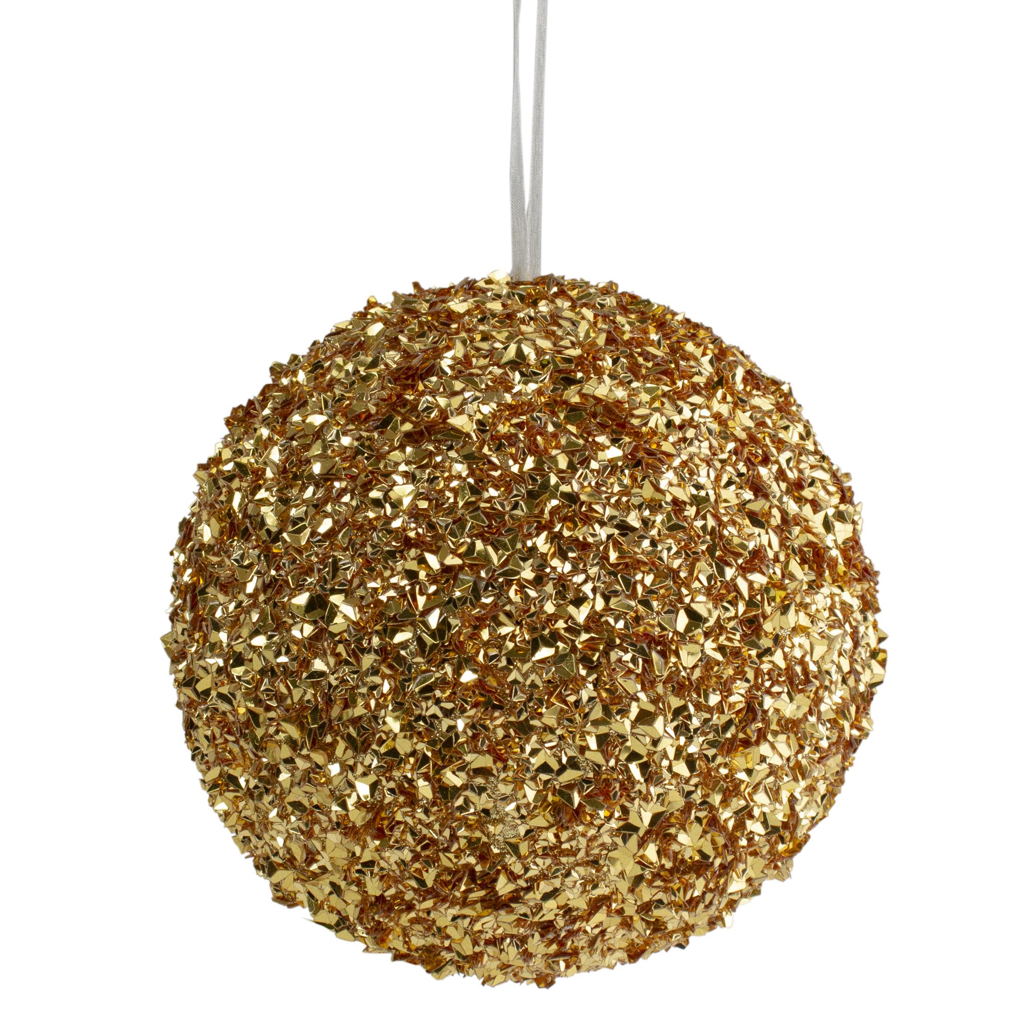 6" Gold Glitter Christmas Ball Ornament - Walmart.com | Walmart (US)