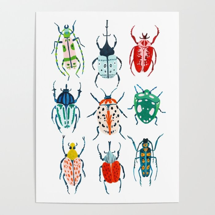 Garden Beetles Poster | Society6