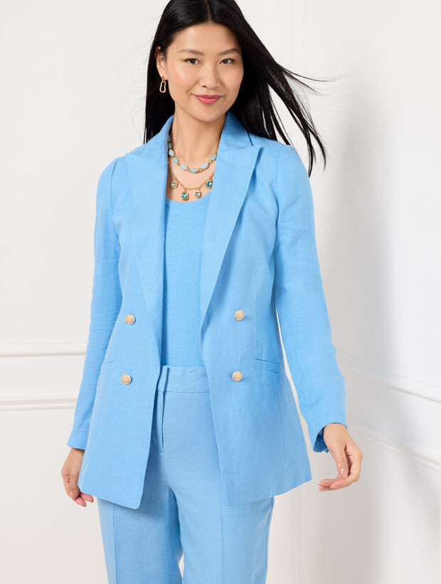 No Close Linen Blazer | Talbots