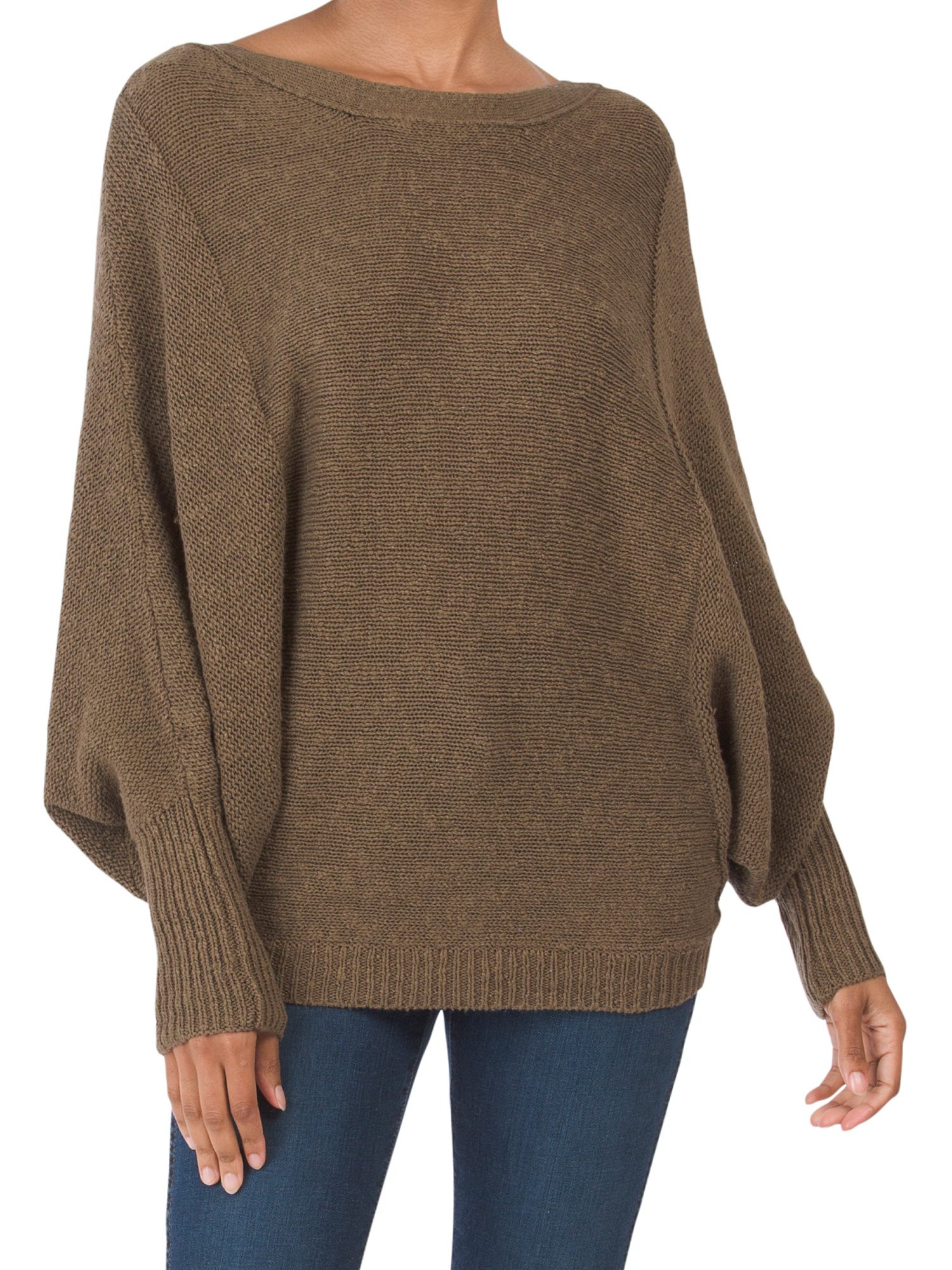 Juniors Button Back Cotton Slub Knit Sweater | TJ Maxx