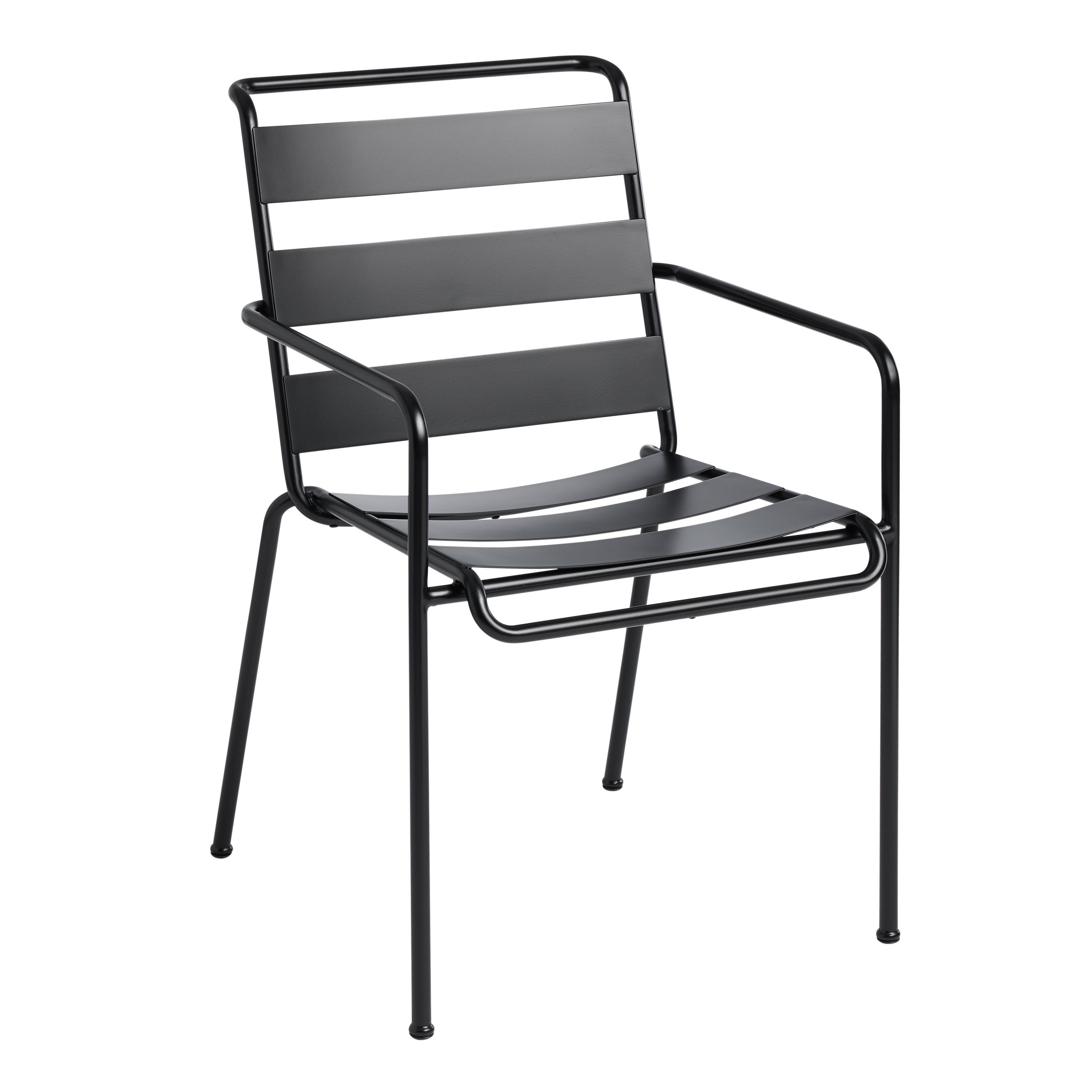 Monteria Steel Slat Outdoor Stacking Dining Armchair Set of 2 | World Market
