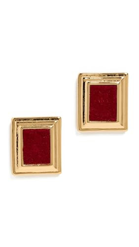 Heaven Mayhem Women's Plaza Earrings, Gold/Burgundy, One Size | Amazon (US)